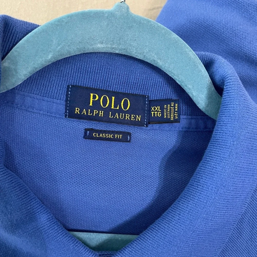 Polo Ralph Lauren Polo Shirt Mens Size 2XL Blue Classic Fit Short Sleeves Preppy